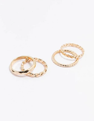 Gold Croissant Ring 5-Pack