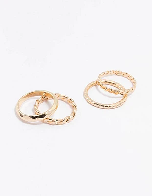 Gold Croissant Ring 5-Pack