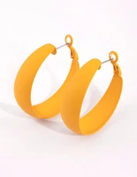 Matte Yellow Hoop Earrings