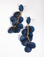 Navy Chain Drop Earrings