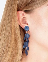 Navy Chain Drop Earrings