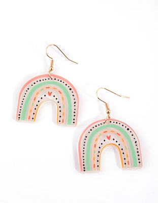 Acrylic Pastel Rainbow Drop Earrings