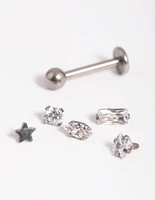 Titanium Cubic Zirconia Flat Back 6-Pack