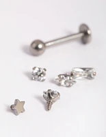 Titanium Cubic Zirconia Flat Back 6-Pack