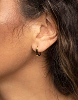 Gold Plated Surgical Steel Oval Huggie Hoop Earrings