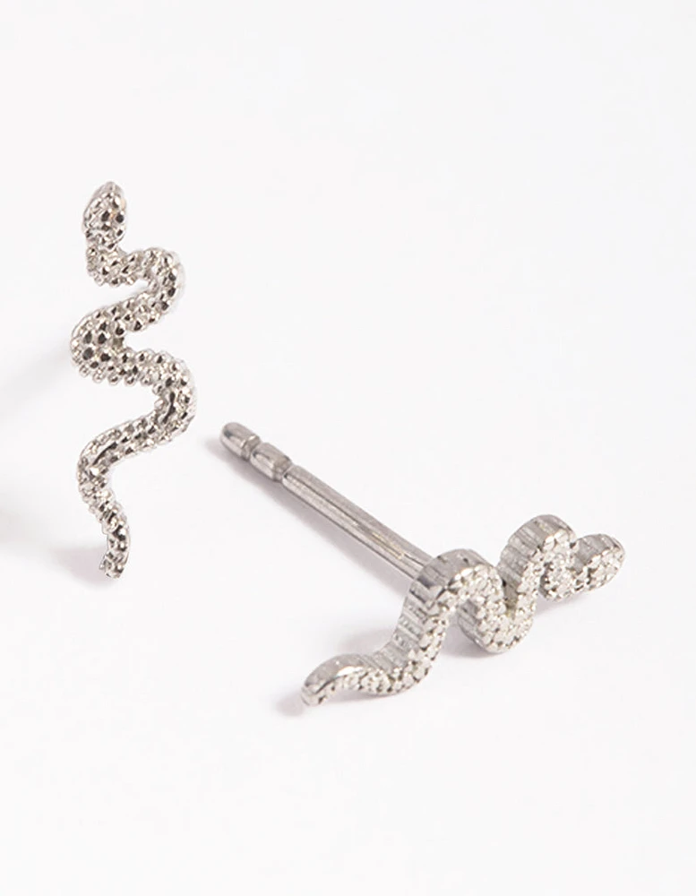 Surgical Steel Snake Stud Earrings