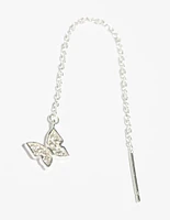 Sterling Silver Butterfly Drop Earrings