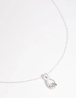 Sterling Silver Diamante Pendant Necklace