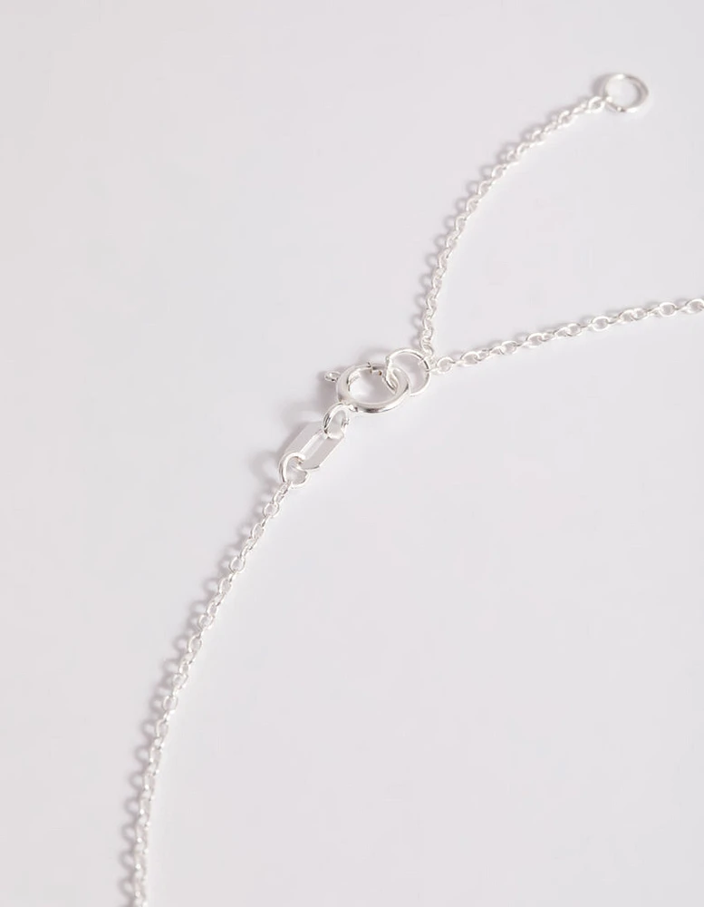 Sterling Silver Diamante Pendant Necklace