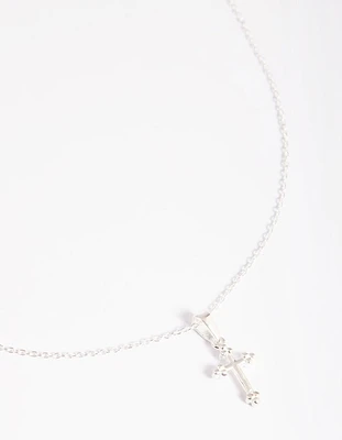 Sterling Silver Vintage Cross Necklace