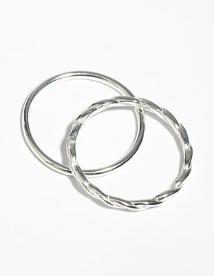 Sterling Silver Twist Ring Set