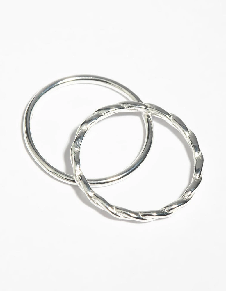 Sterling Silver Twist Ring Set