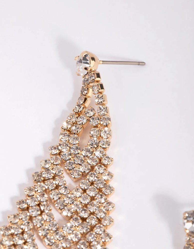 Triangular Diamante Earrings