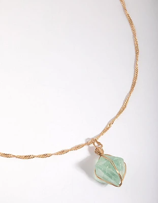 Green Fluorite Cage Necklace