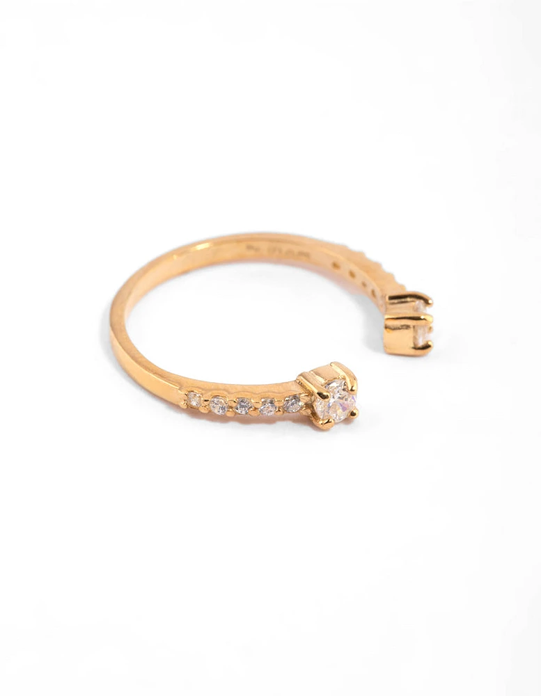 Gold Plated Sterling Silver Cubic Zirconia RIng