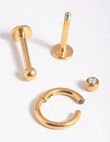 Gold Plated Surgical Steel Clicker Earring Pack