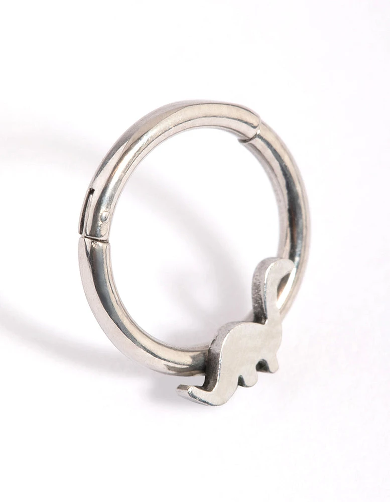 Surgical Steel Dinosaur Clicker Ring