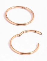 Rose Gold Plated Surgical Steel Sleeper Hoop Earrings