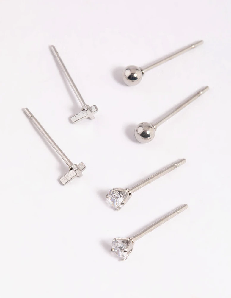 Surgical Steel Cross Stud Earrings