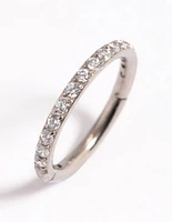 Titanium Cubic Zirconia Pave Clicker Ring