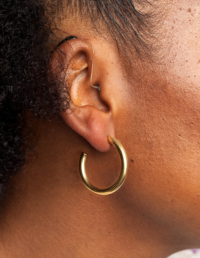 Waterproof Gold Plated Stainless Steel Hoop Earrings