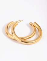 Waterproof Gold Plated Stainless Steel Hoop Earrings