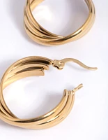 Waterproof Gold Plated Stainless Steel Hoop Earrings