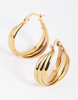 Waterproof Gold Plated Stainless Steel Hoop Earrings