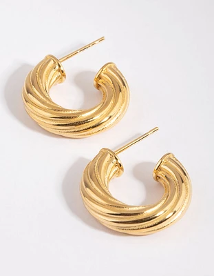 Gold Plated Stainless Steel Hoop Earrings