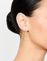 Waterproof Gold Plated Stainless Steel Thin Hoop Earrings