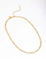 Gold Plated Stainless Steel Figaro Necklace