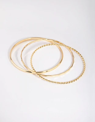 Gold Plated Mixed Bangle Pack