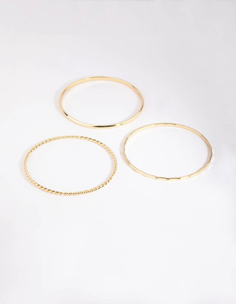 Gold Plated Mixed Bangle Pack