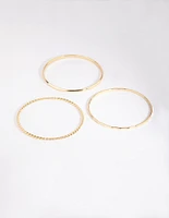 Gold Plated Mixed Bangle Pack