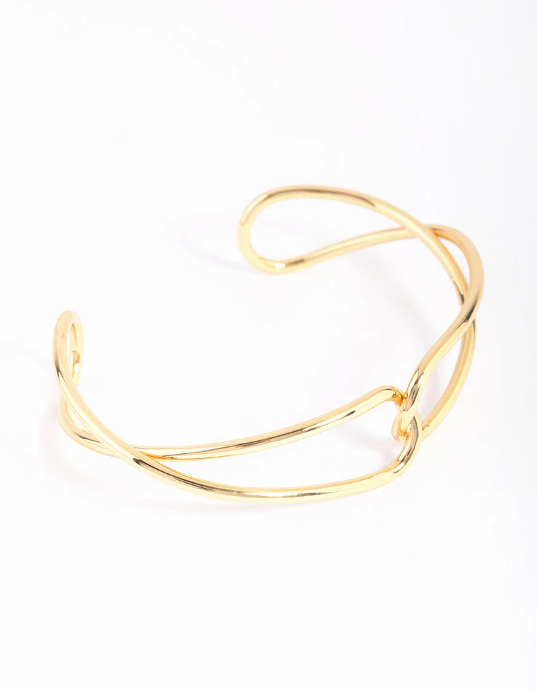 Gold Plated Knot Cuff Bracelet