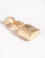 Gold Plated Star Padlock Charm