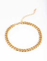 Waterproof Gold Plated Stainless Steel Curb Chain Anklet