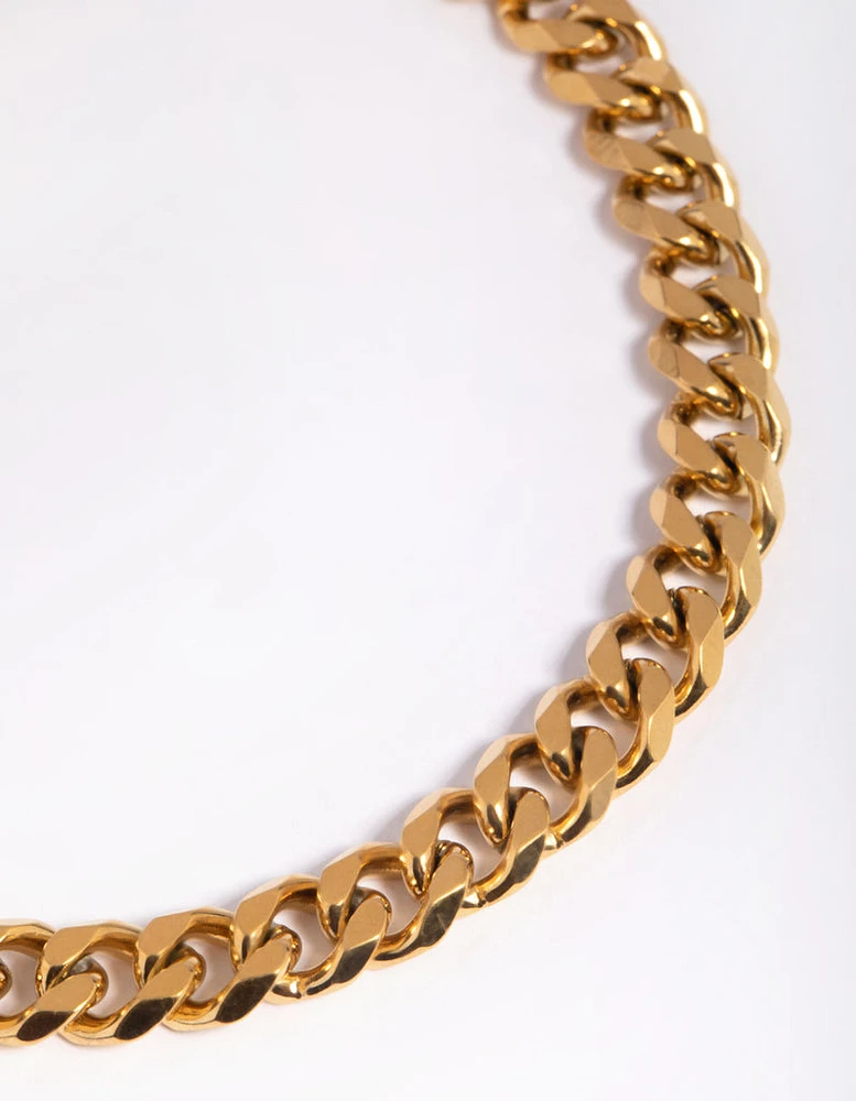 Waterproof Gold Plated Stainless Steel Curb Chain Anklet