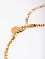 Gold Plated Stainless Steel Twisted Chain Anklet