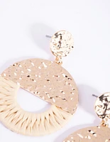 Cream Raffia Drop Earrings