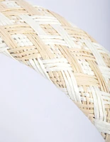 Two Tone Straw Padded Alice Band