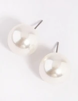 Silver Pearly Stud Earrings