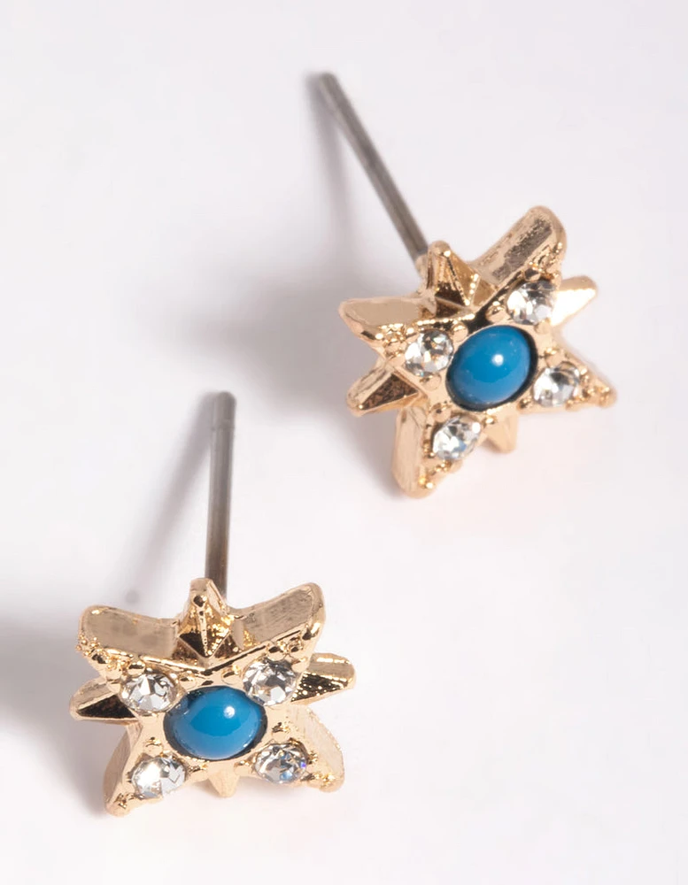 Gold Star Stud Earrings