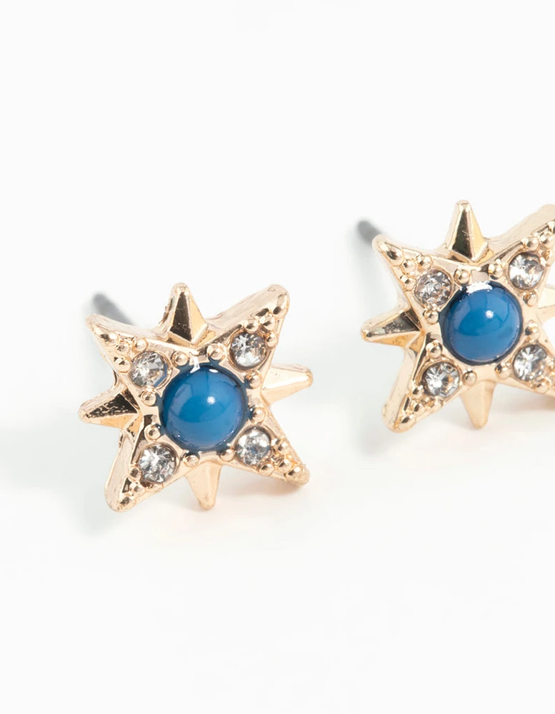 Gold Star Stud Earrings