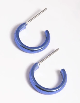 Matte Metallic Huggie Hoop Earrings