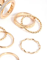 Gold Glitter Ring Stack Pack