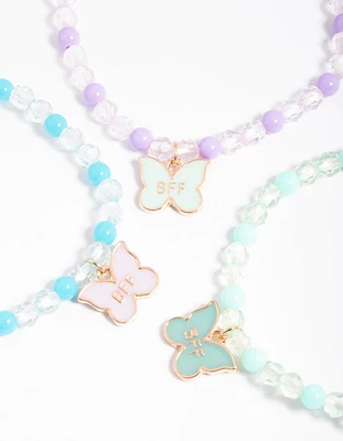 Kids Pastel Butterfly Best Friend Bracelets