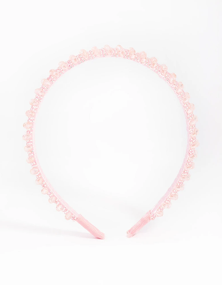 Kids Pink Facet Bead Headband