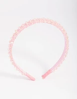 Kids Pink Facet Bead Headband