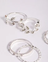 Silver Leaves Ring Stack 8-Pack